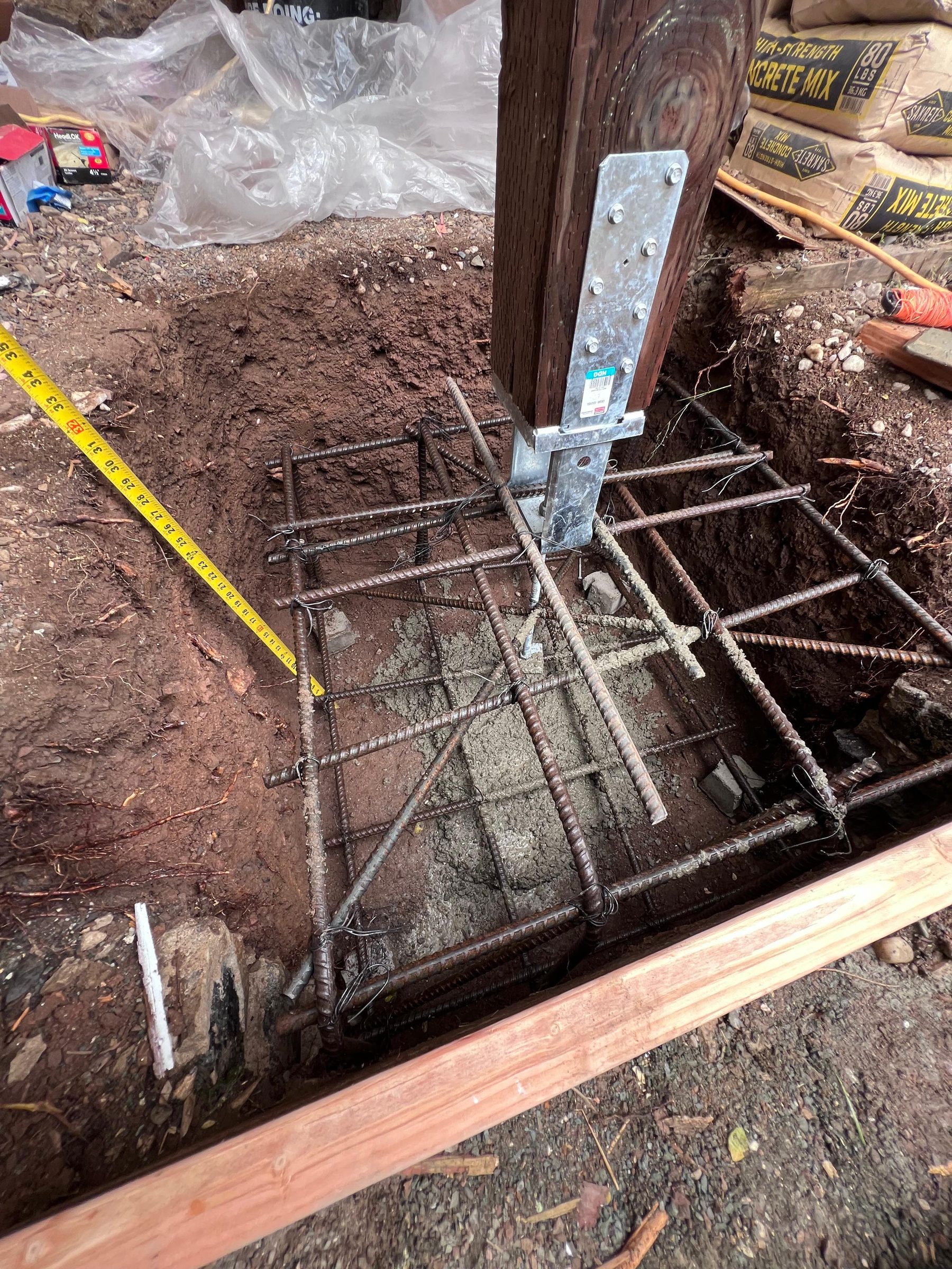 Foundation rebar and forms ready for inspection